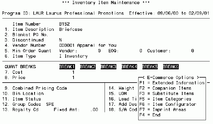 setting up the inventory20